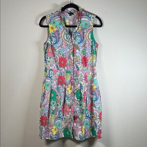 Talbots Multicolor Paisley Floral Sleeveless Dress